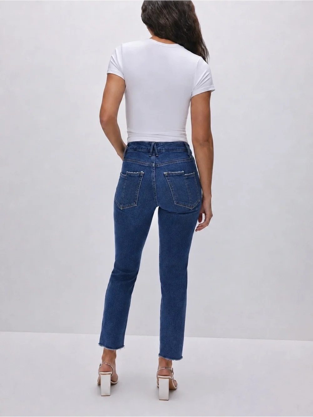Good American Good Curve Split Pocket High Rise Straight Jeans Size 10 / 30
